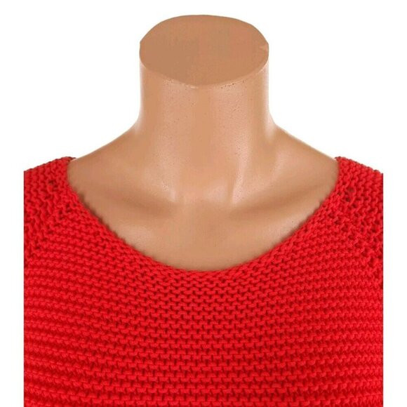 Fabiana Filippi Monili Jewel Sweater 44 M Red Crew Neck - Picture 5 of 11